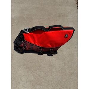 Arcadia Trail Flotation‎ Coat Dog Life Jacket Large Coral Red Topo Print NWOT